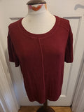 Mens Mark's And Spencer Size Medium Claret Short Sleeve Top