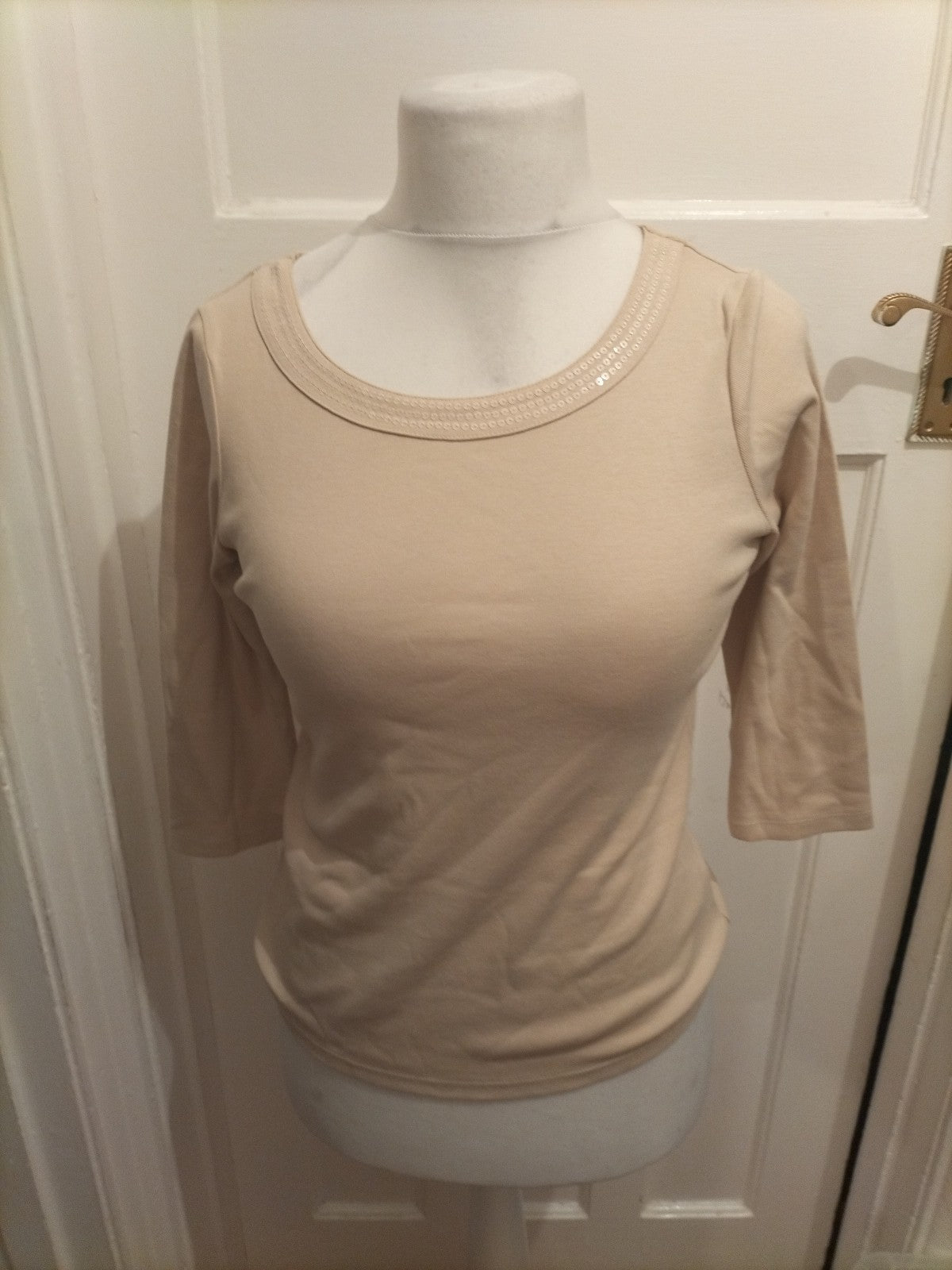 Ladies Marks And Spencer Size 10 Alabaster Long Sleeved Blouse