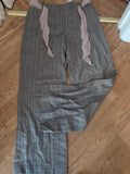 Coast 12 Grey Wide Leg Trousers With Pale Purple Belt