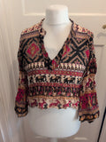 Ladies Once Size Aztec Cotton Long Sleeve Blouse