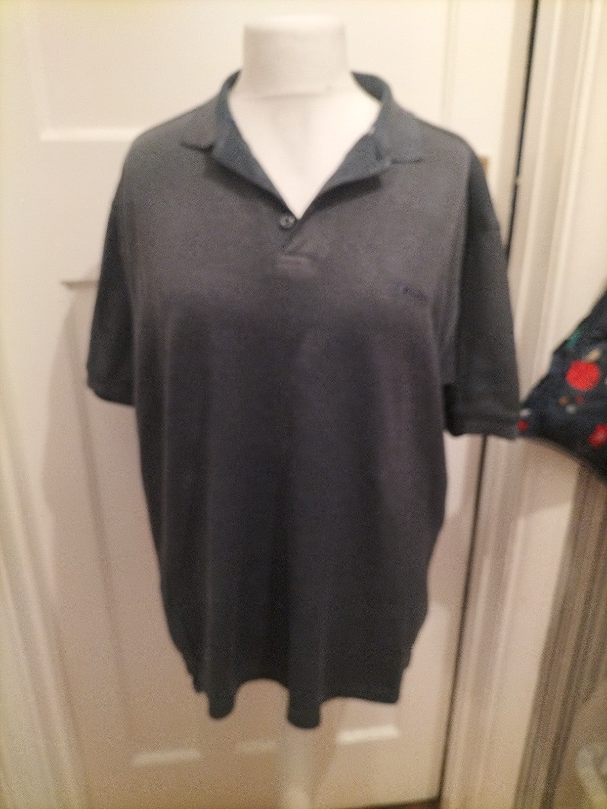 Mens Dunlop Golf Size L Grey Short Sleeved Polo