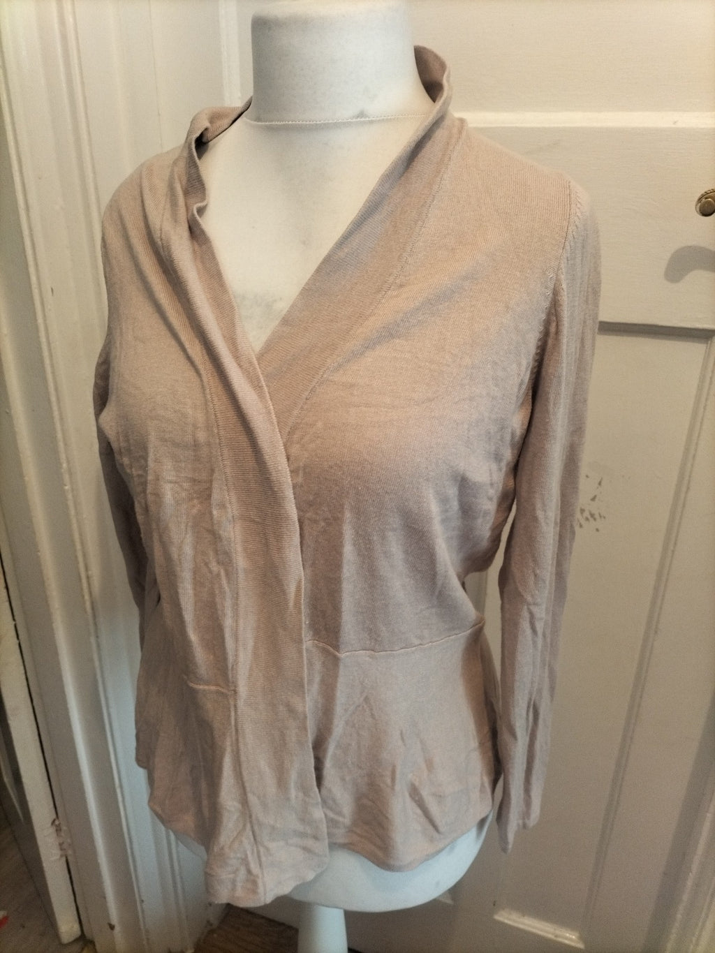 M&S Collection 18 Oatmeal Long Sleeved Open Blouse Cardigan