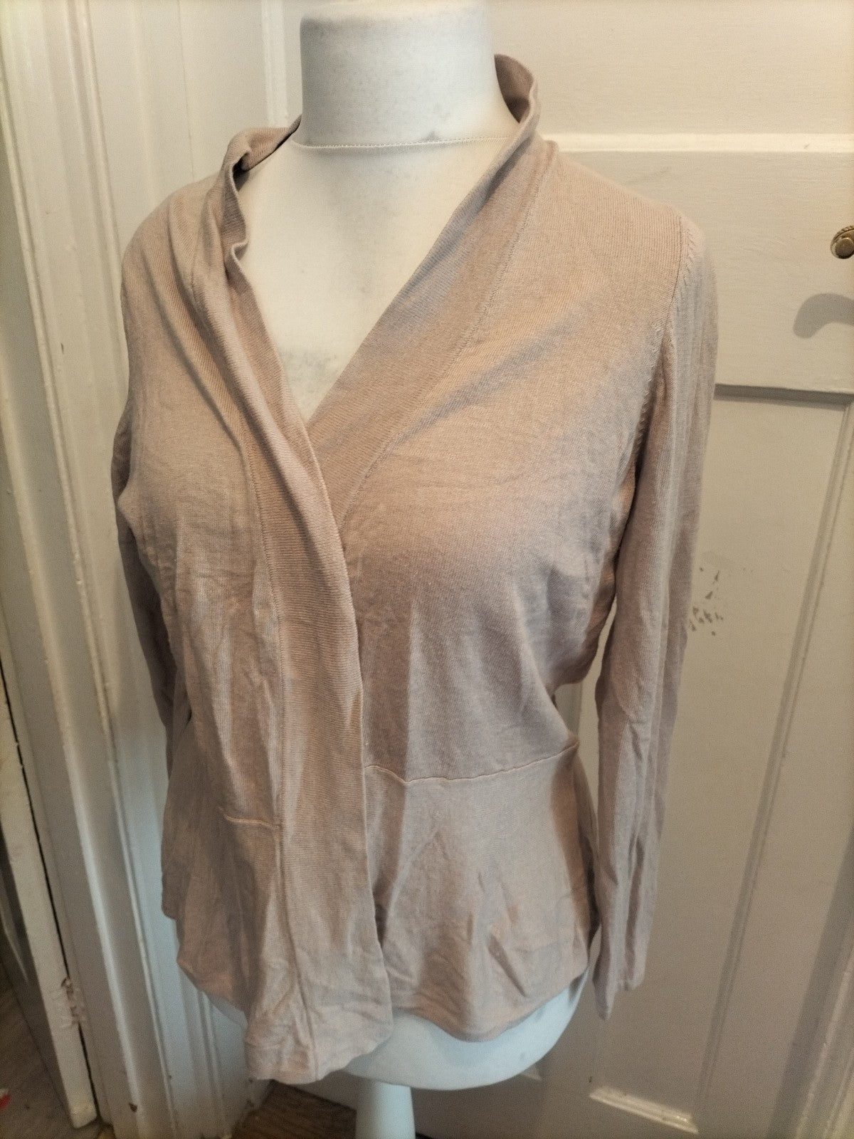 M&S Collection 18 Oatmeal Long Sleeved Open Blouse Cardigan