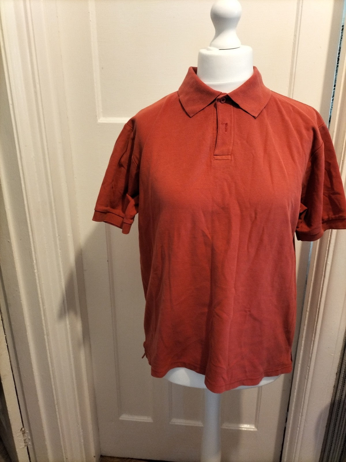 Mens Tout Size Large Rust Short Sleeved Polo