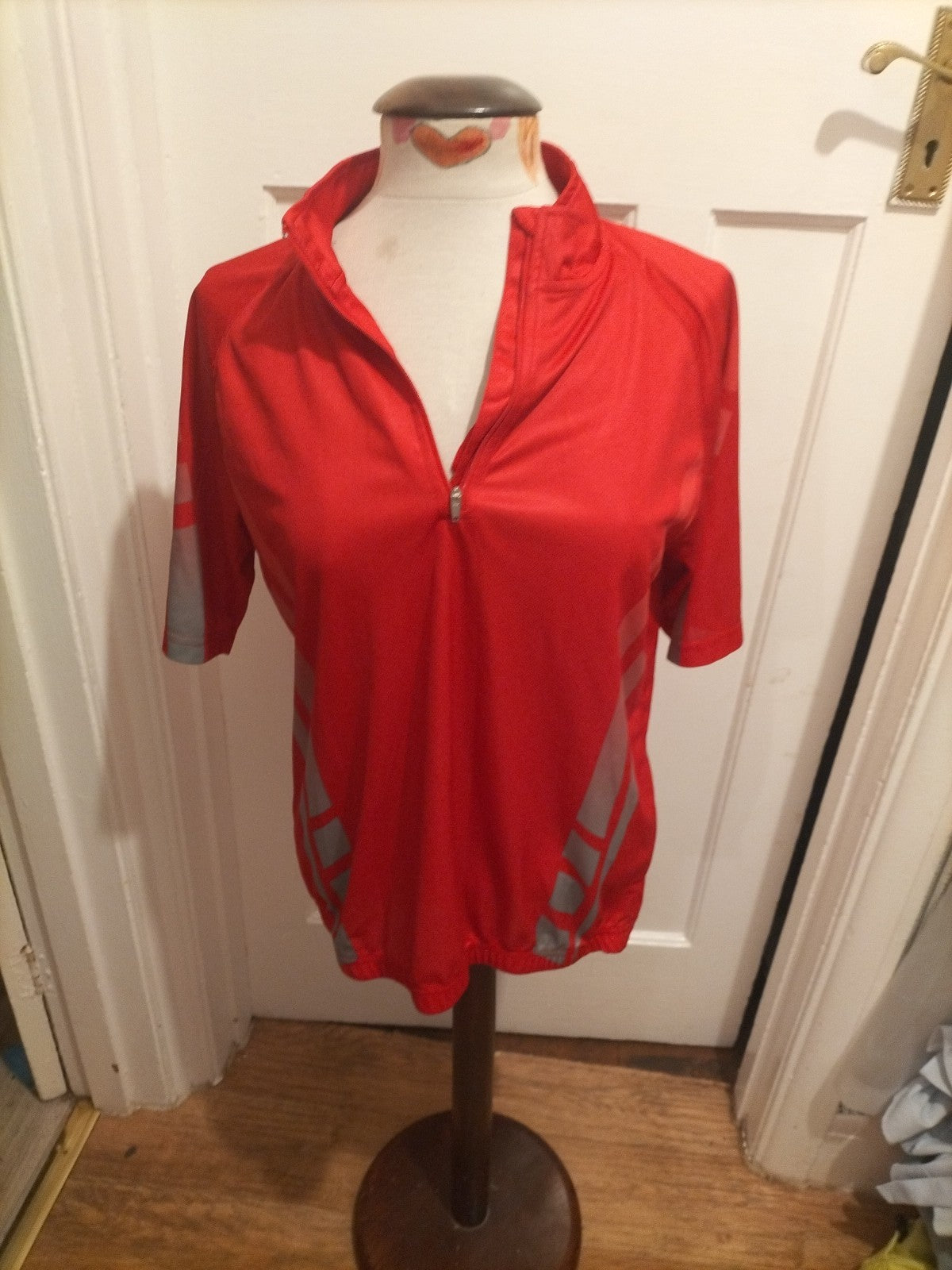 Mens 4 Sports Size Large Red Cycling Jersey