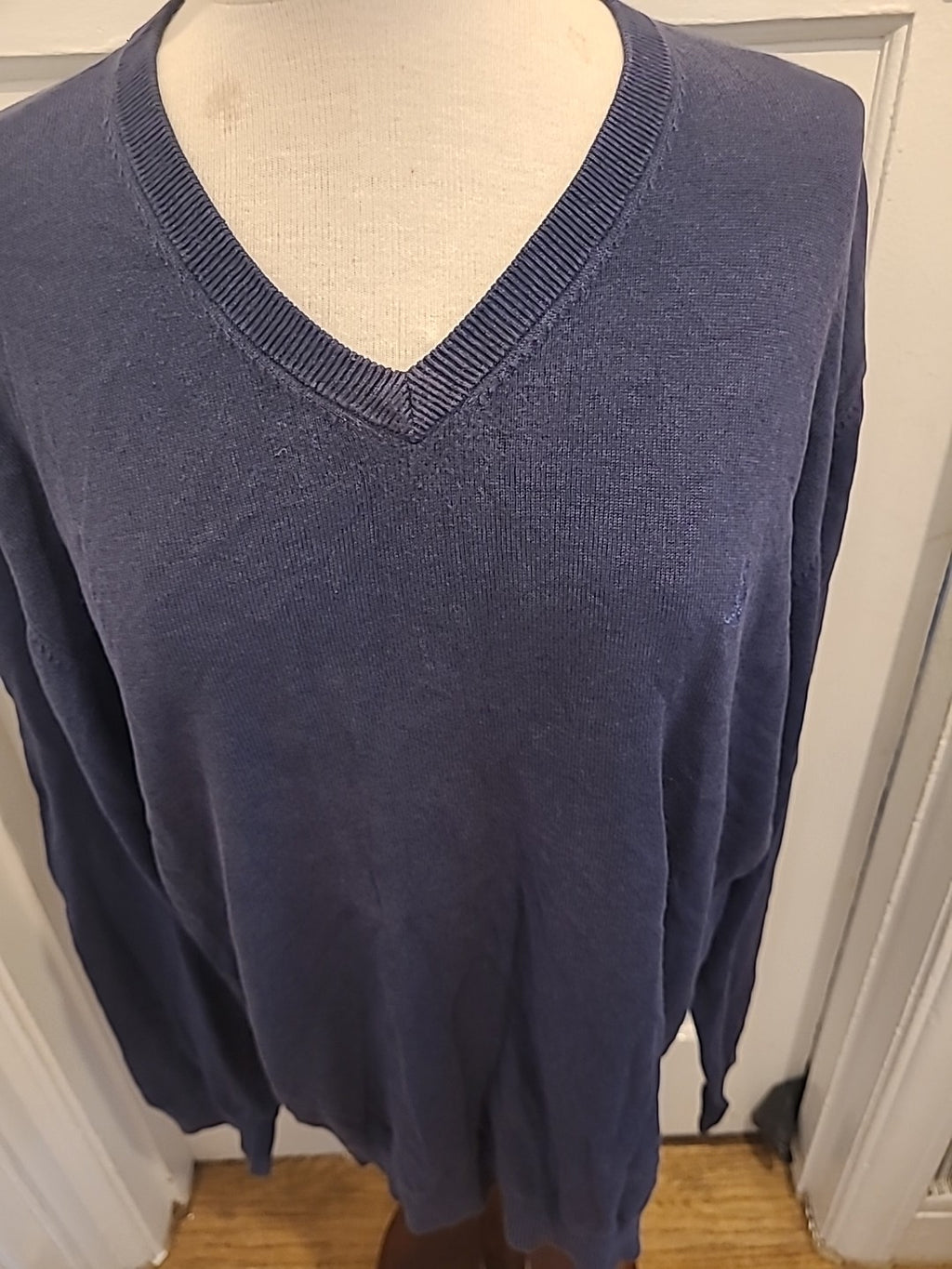 Mens 6th Sense Size 2XL Navy Long Sleeved V Neck Pullover Jumper