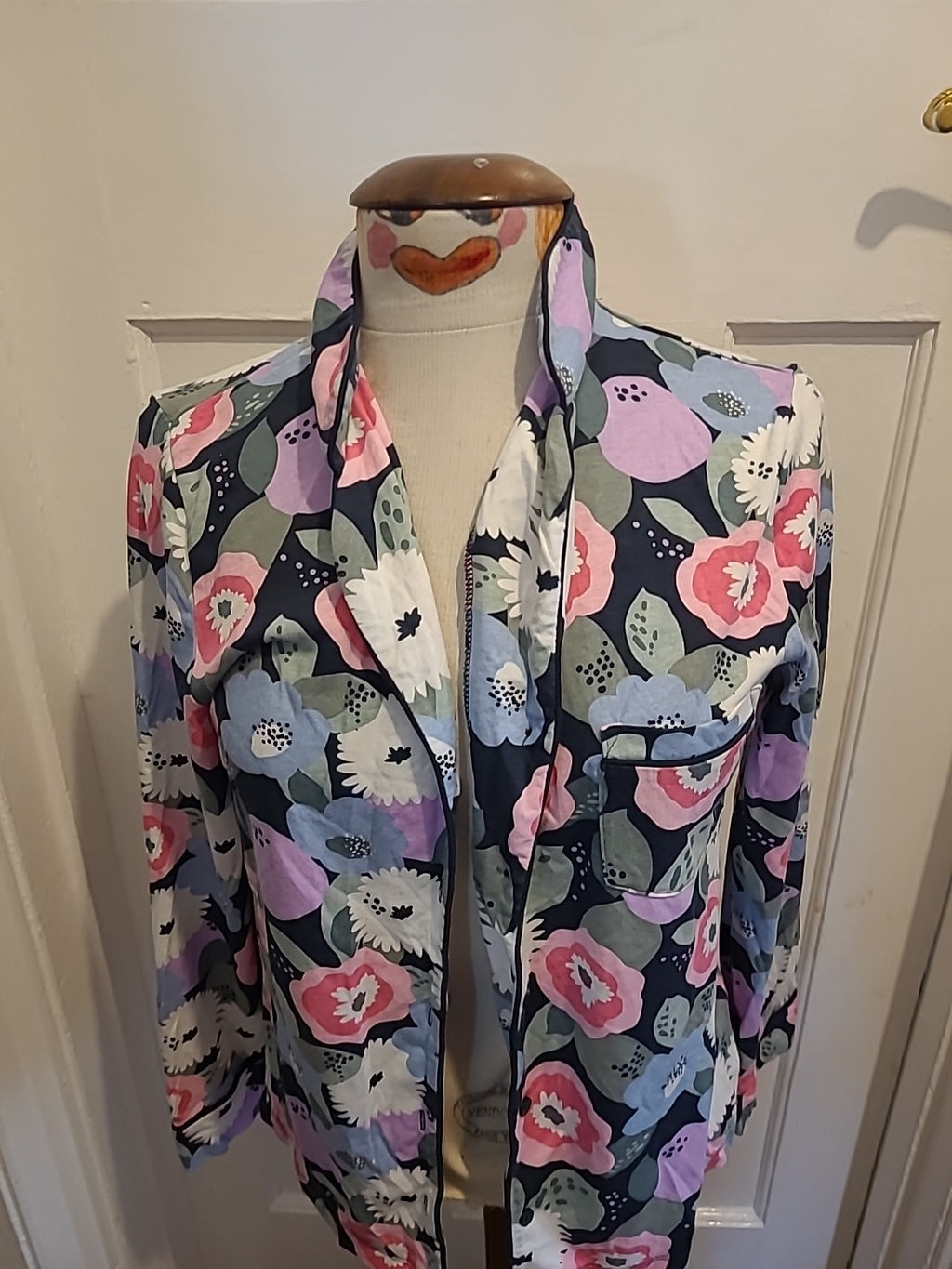 Ladies Tu Size 10 Multi Coloured Floral Long Sleeved Pyjama Top
