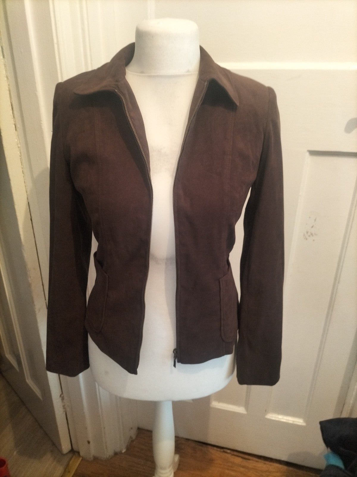 Primark 8 Brown Padded Lined Full Zip Blazer