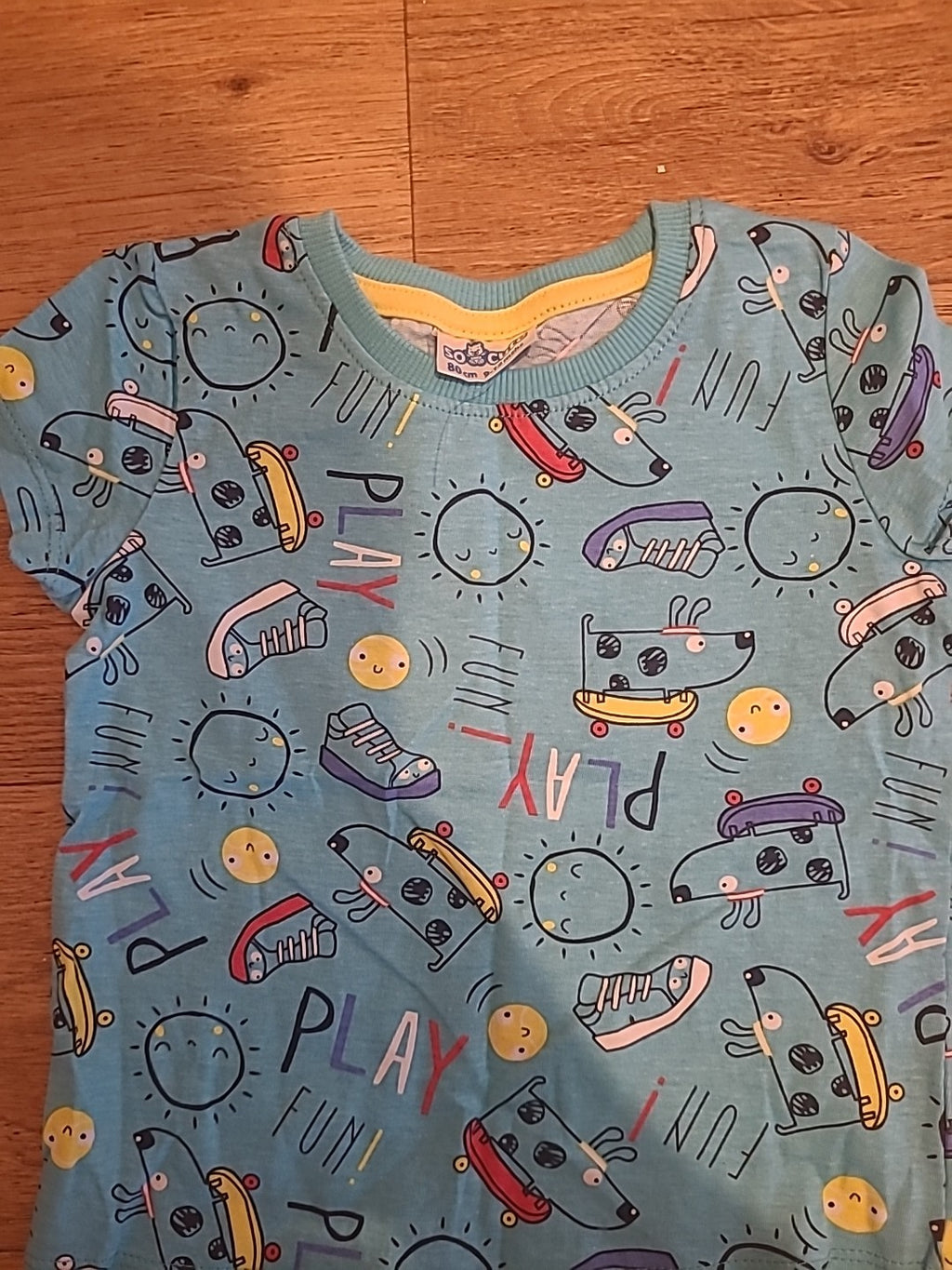 So Cute 9-12 Months Blue "Play" Tshirt