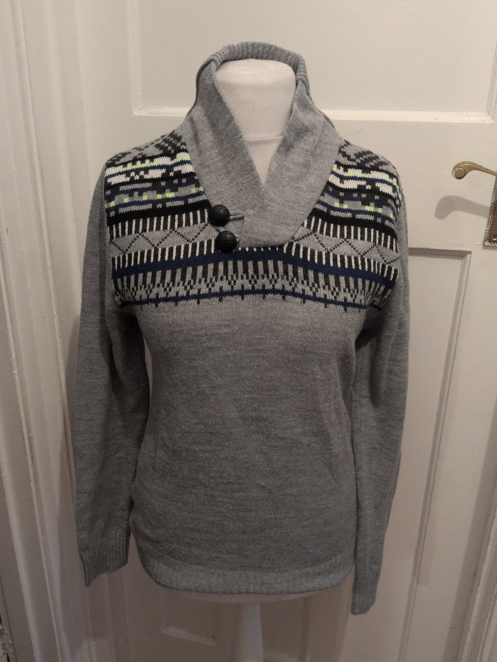 River Island Small Grey With Pattern High Neck Jumper