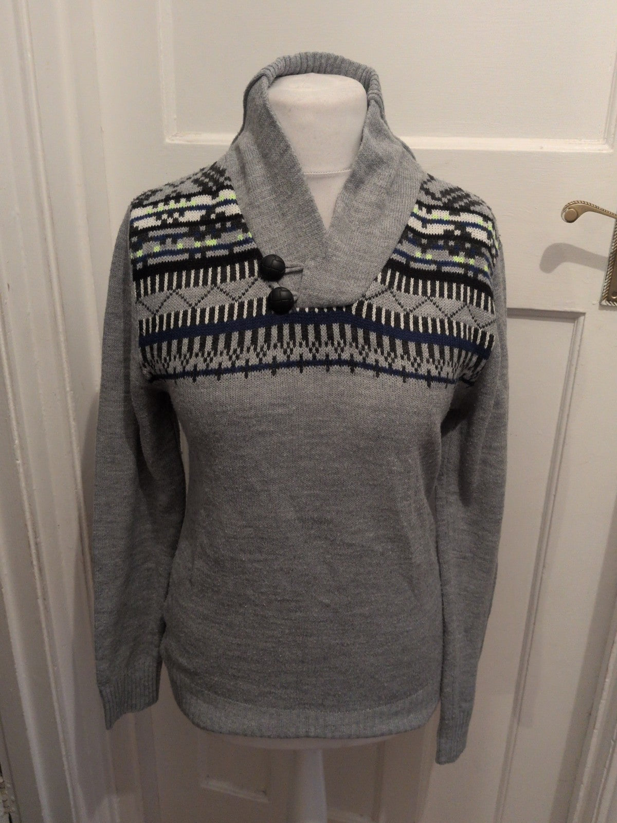 River Island Small Grey With Pattern High Neck Jumper