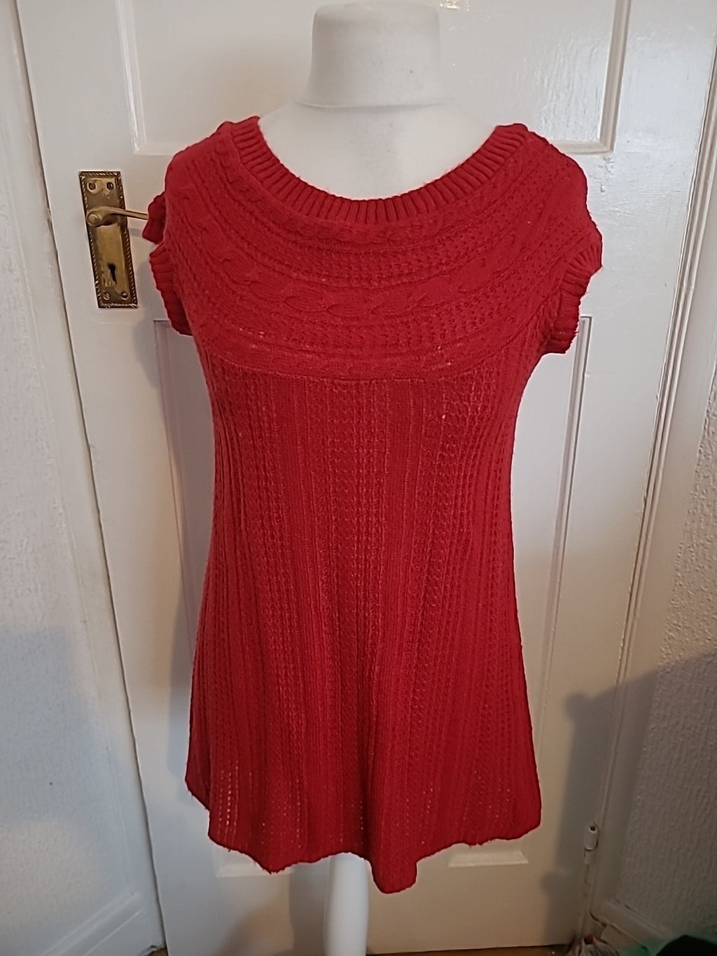 Ladies George Size 12 Red Cap Sleeved Jumper