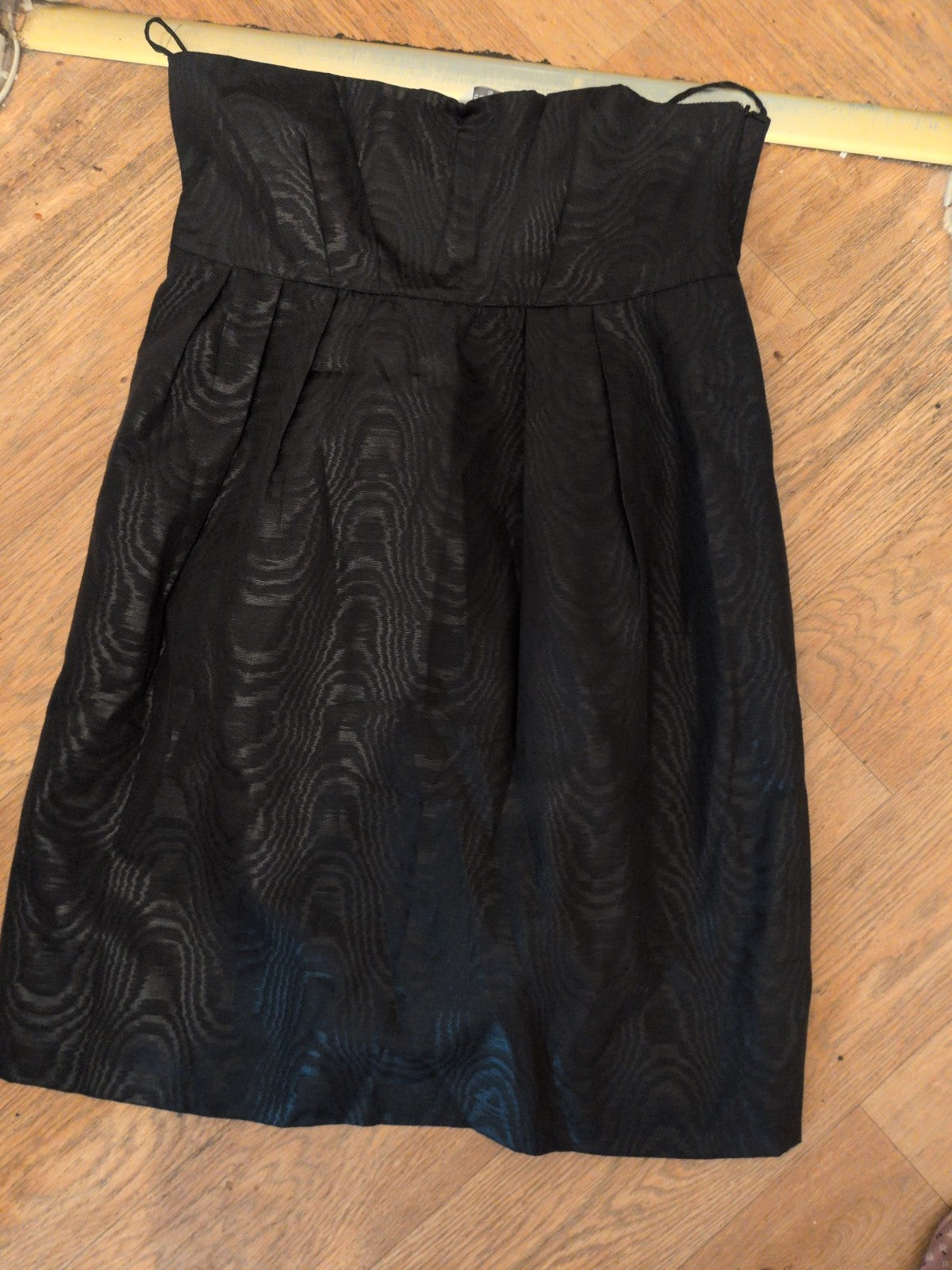 Editions 16 Black Patterned Boned Sleeveless Strapless Dress