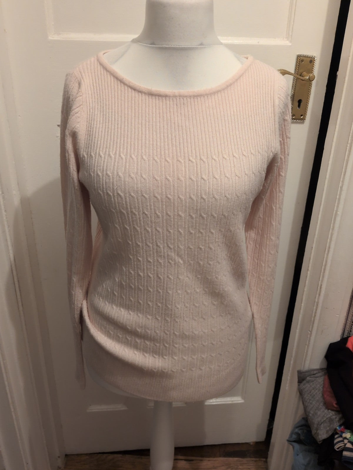 M&Co 16 Pale Pink Long Sleeved Texture Pullover Jumper
