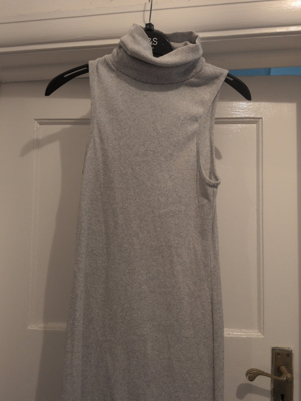 Boohoo 12 Grey High Neck Sleeveless Pencil Dress
