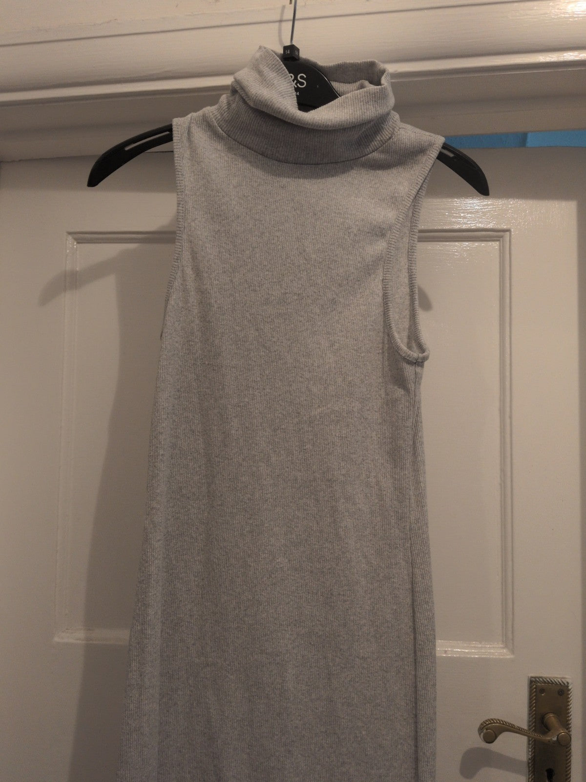 Boohoo 12 Grey High Neck Sleeveless Pencil Dress