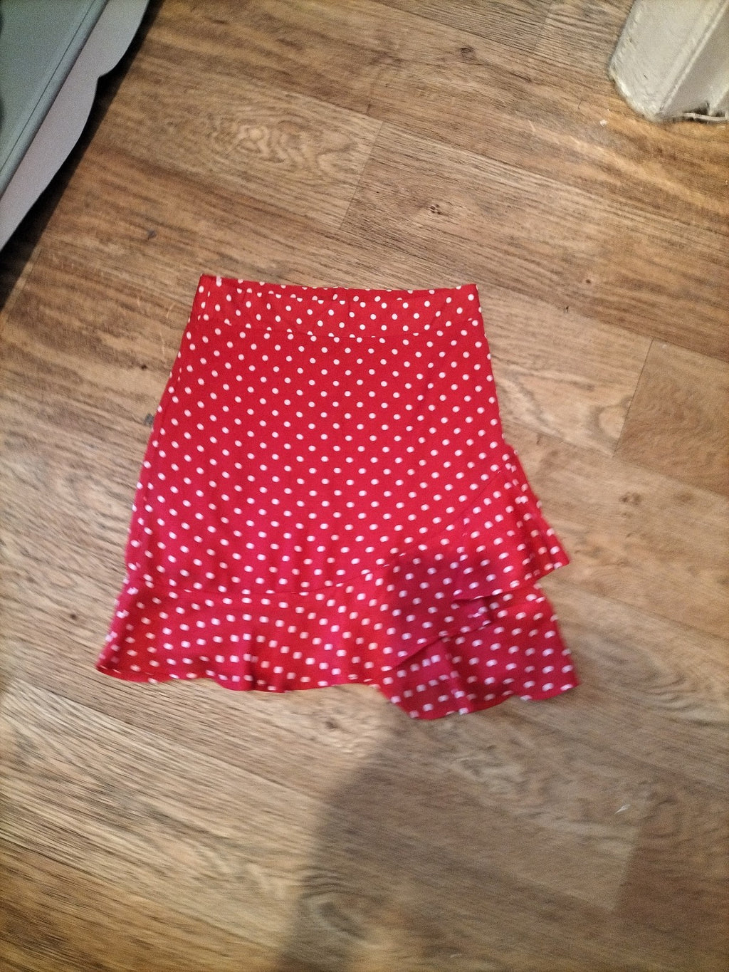 Ladies Primark Size 4 Red White Polkadot Short Skirt