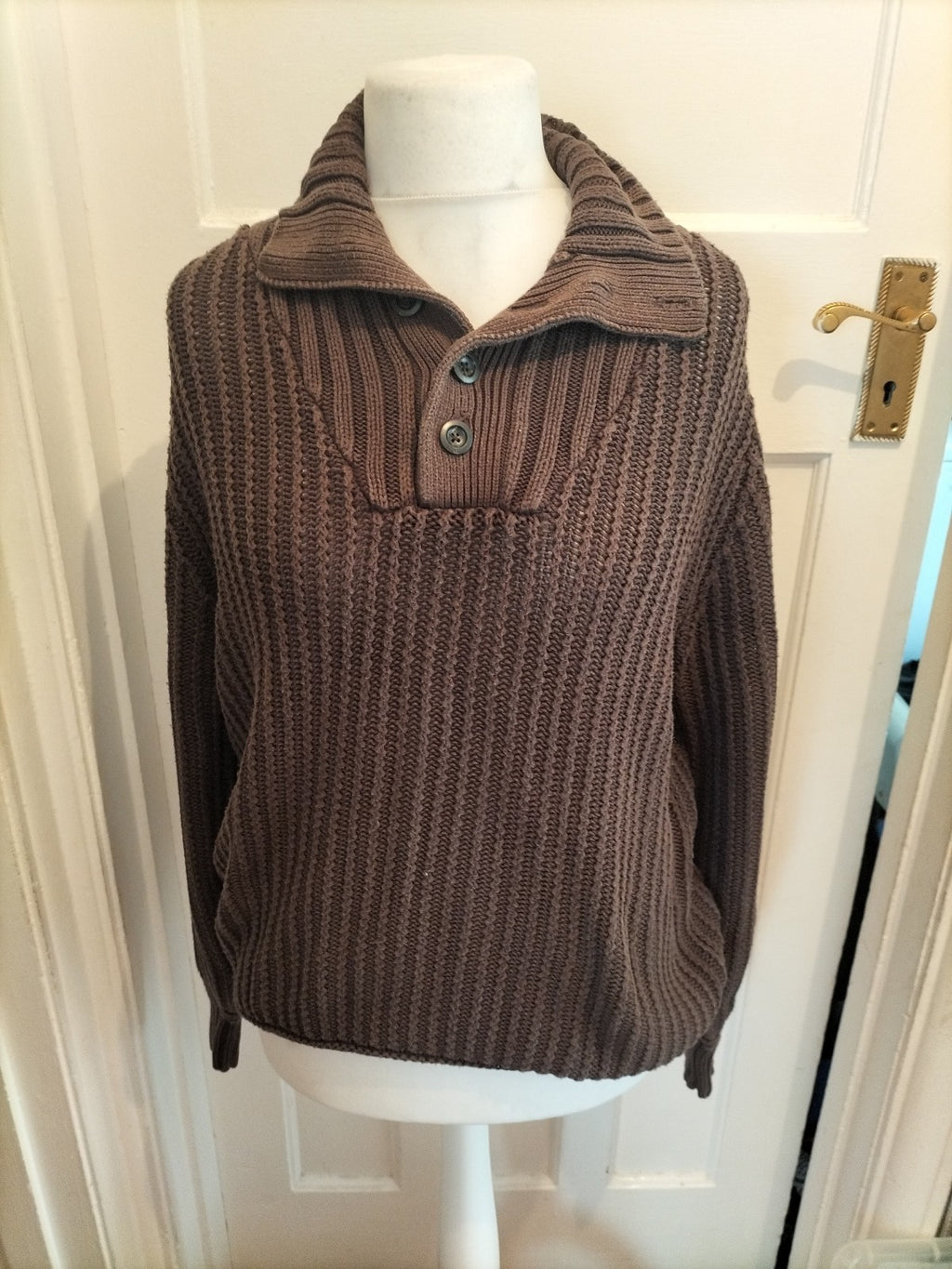 Mens Autograph Size Medium Brown Knit Heavy Jumper