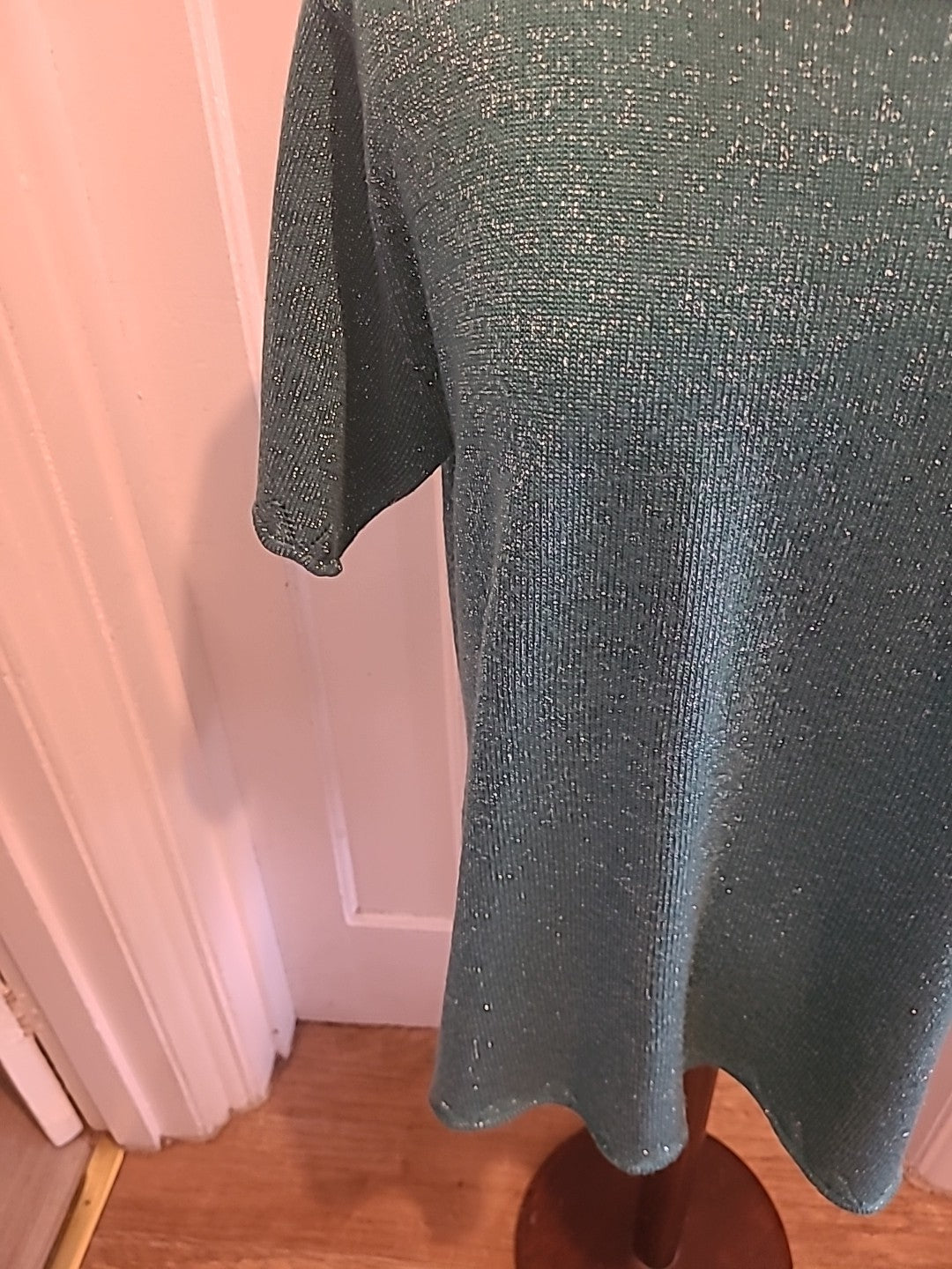 Ladies Honor Millburn Size 22-24 Teal Shimmer Short Sleeved Blouse