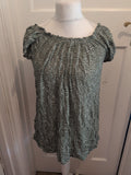 Primark 8 Green And White Sleeveless Blouse