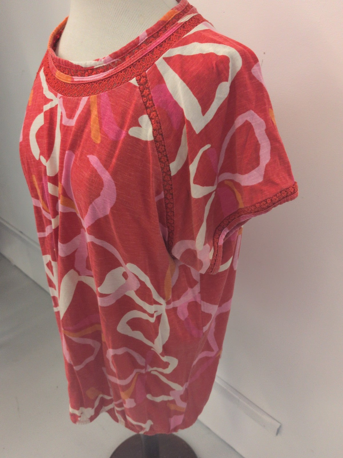 Next 22 Red Orange Pink White Short Sleeve T-shirt Blouse
