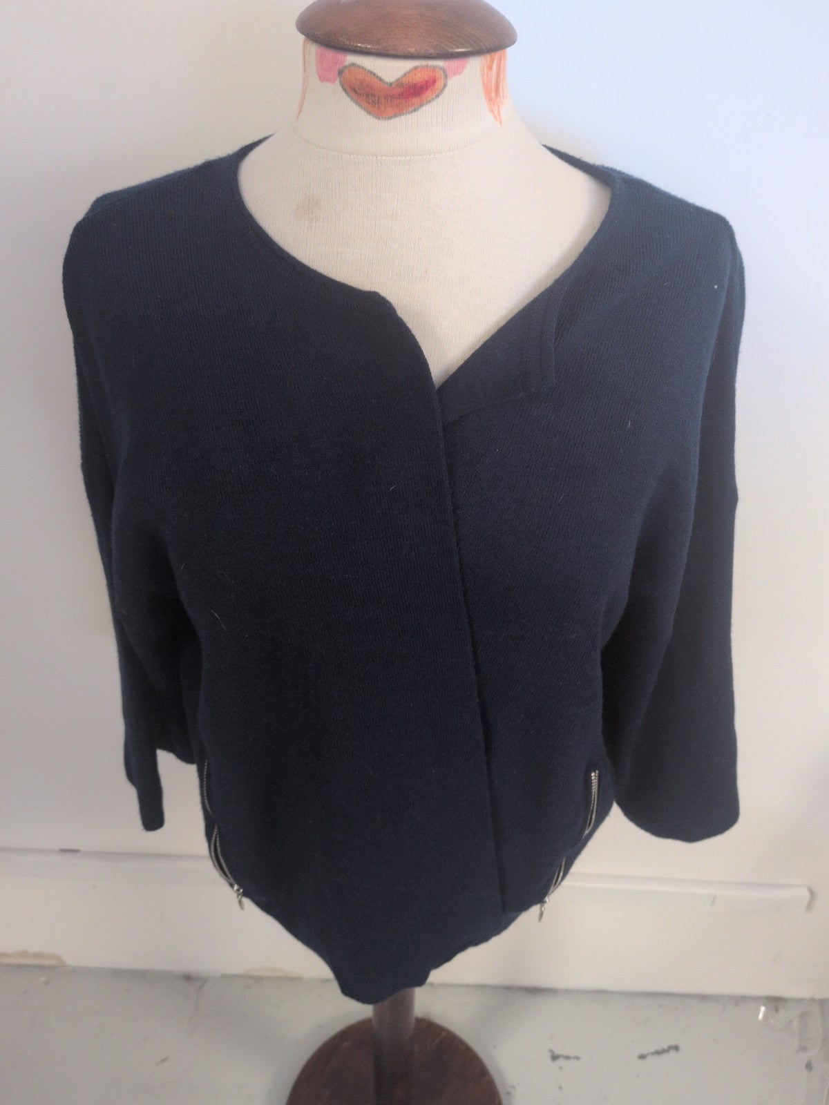 Tu Woman 18 Navy Long Sleeve Open Blouse Cardigan