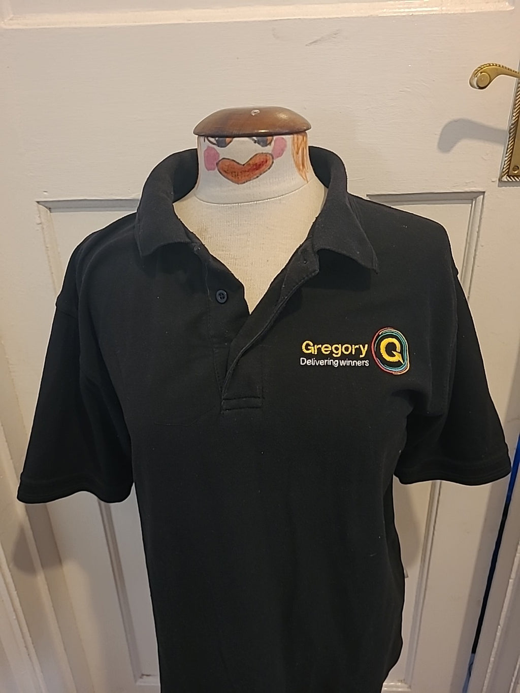 Mens Size Medium Black Gregory Short Sleeved Polo