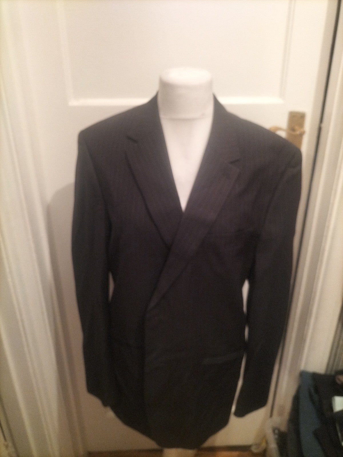 Mens F&F Size 44" Black Pinstripe Tuxedo Jacket