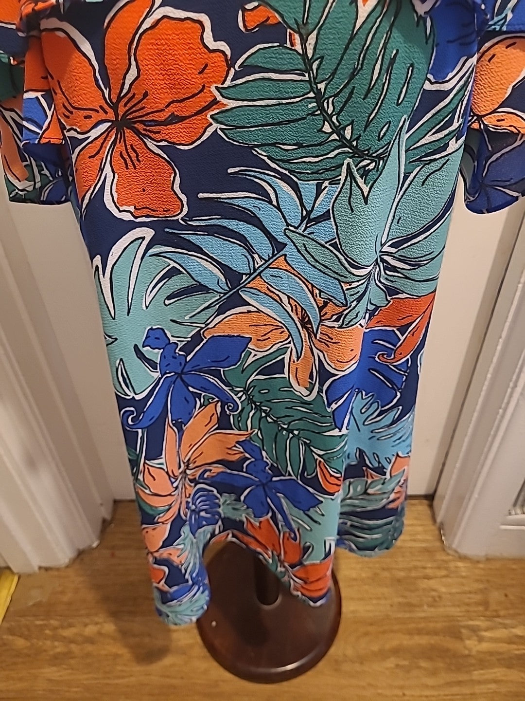 Ladies Papaya Size 12 Multicoloured Floral Open Shoulder Short Sleeve Dress