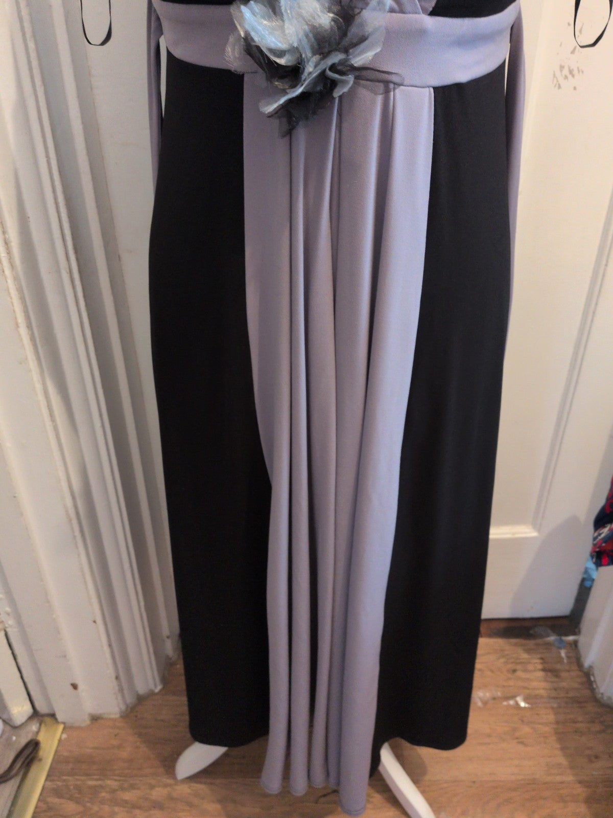 Ladies Joanna Hope Size 16 Grey And Black Flower Sleeveless Maxi Dress