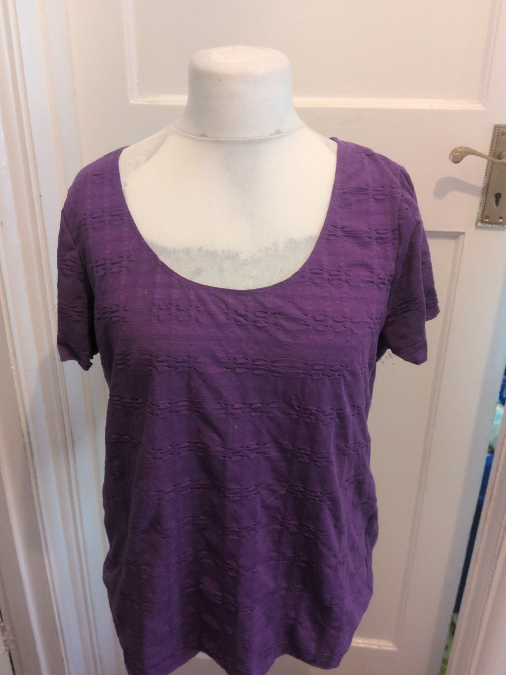 Per Una 22 Deep Purple Short Sleeve Blouse