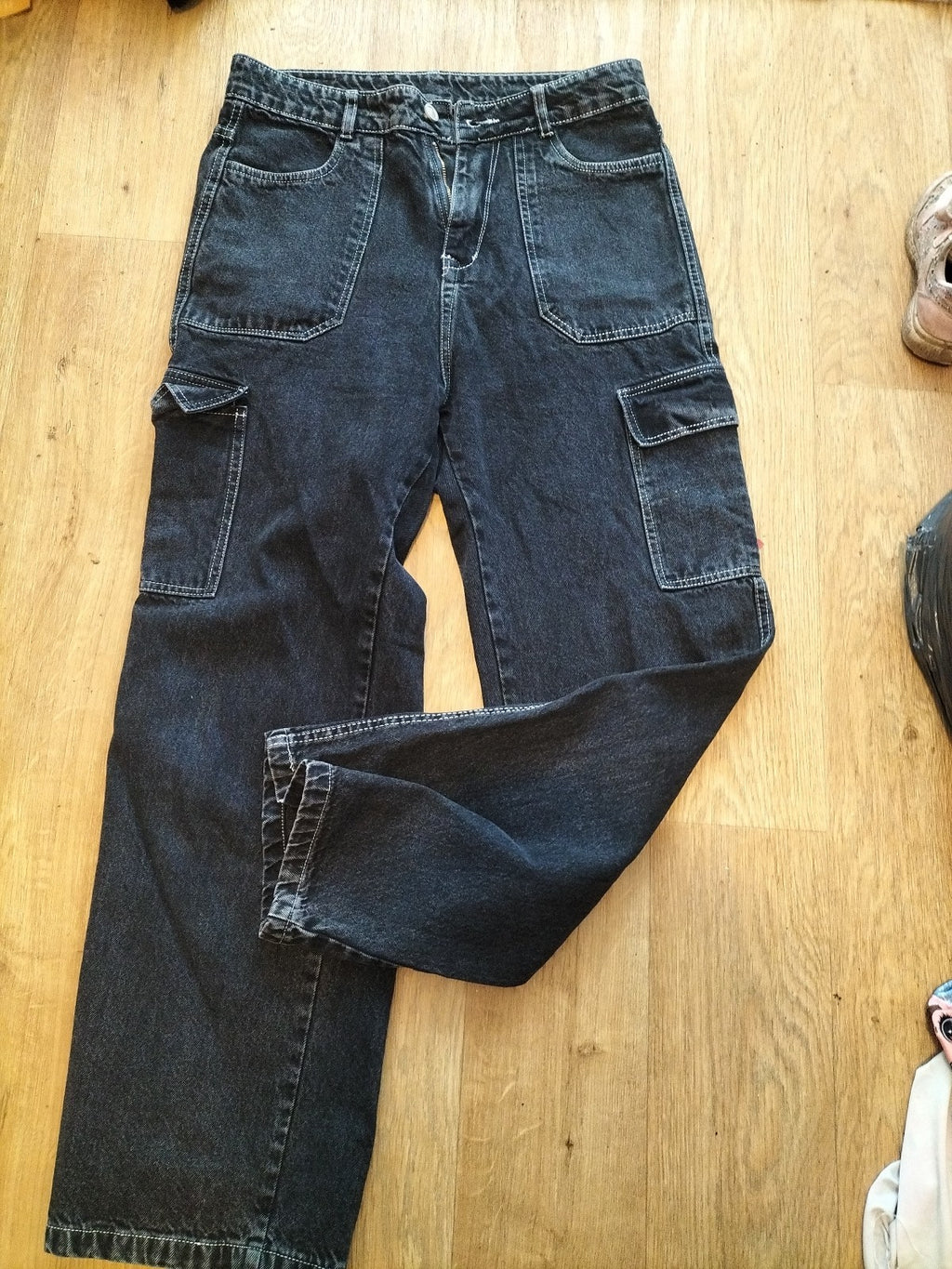 Girls Tensy Size 32" Denim Cargo Trousers