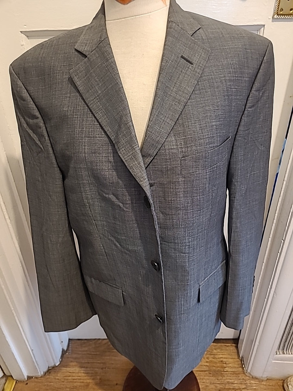 Mens Marks And Spencer Size 40 Short Italian Fabric Blazer Grey