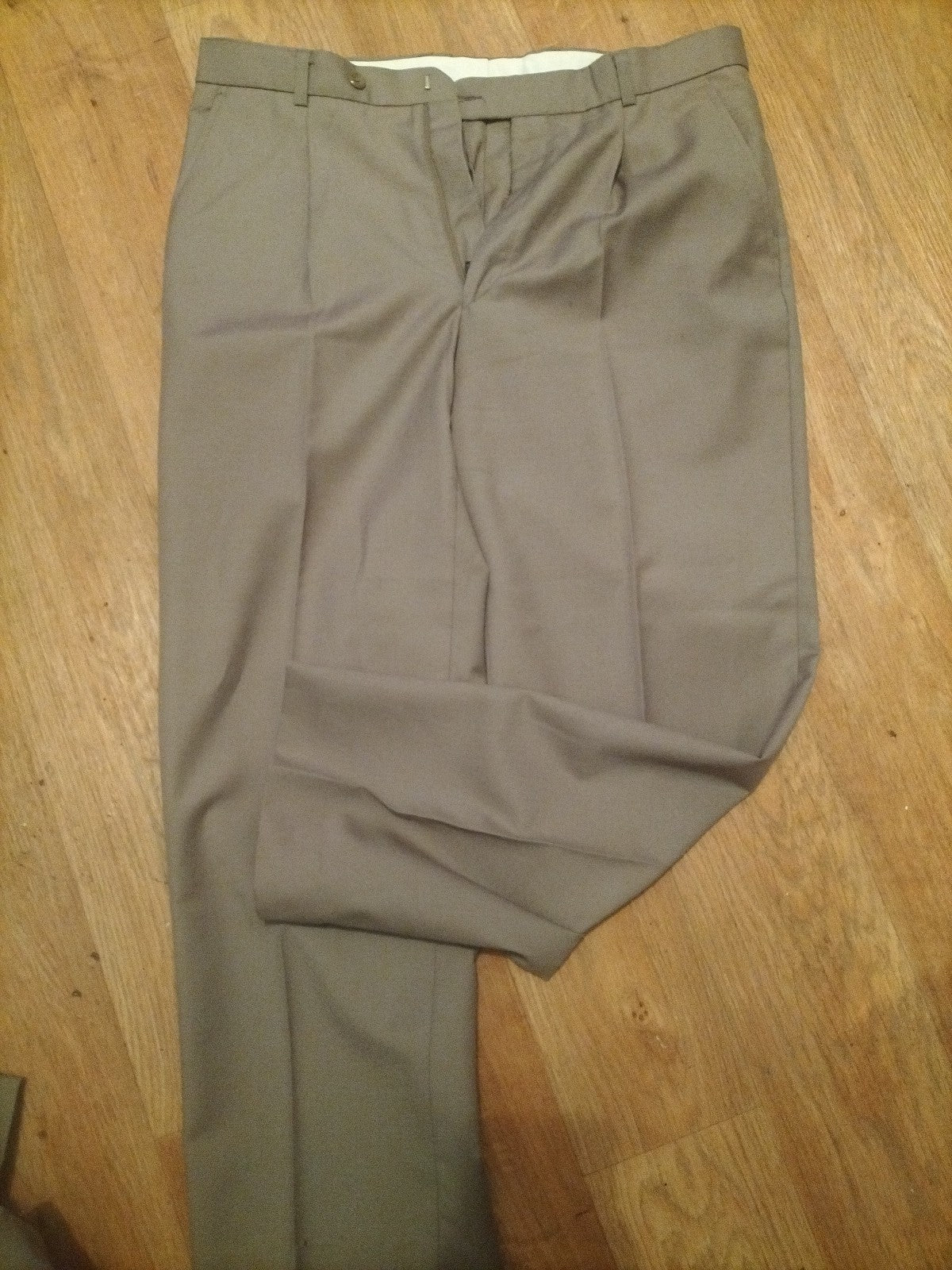 Mens The Label Size 34" Short Wool Beige Trousers