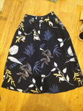 Ladies Your Sixth Sense Size 12 Navy Floral Buttoned Skirt Elasticated