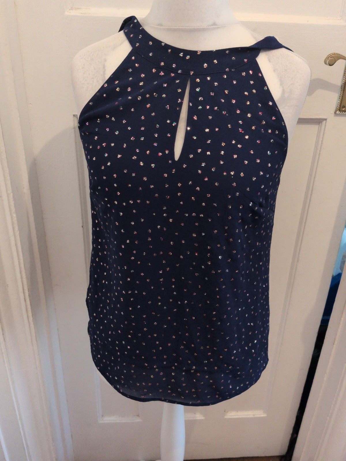 Oasis 14 Royal Blue With Diamanté Sleeveless Blouse