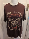 Ladies Romwe Size Small Brown Short Sleeved Printed Tshirt