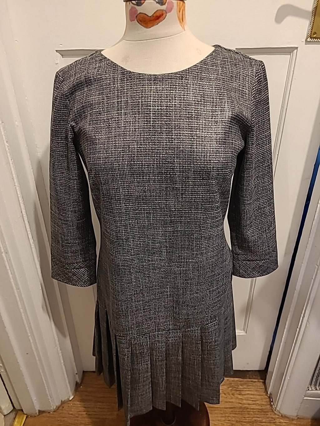 Ladies Regard By Denge Size Euro 38 Check Long Sleeved Dress