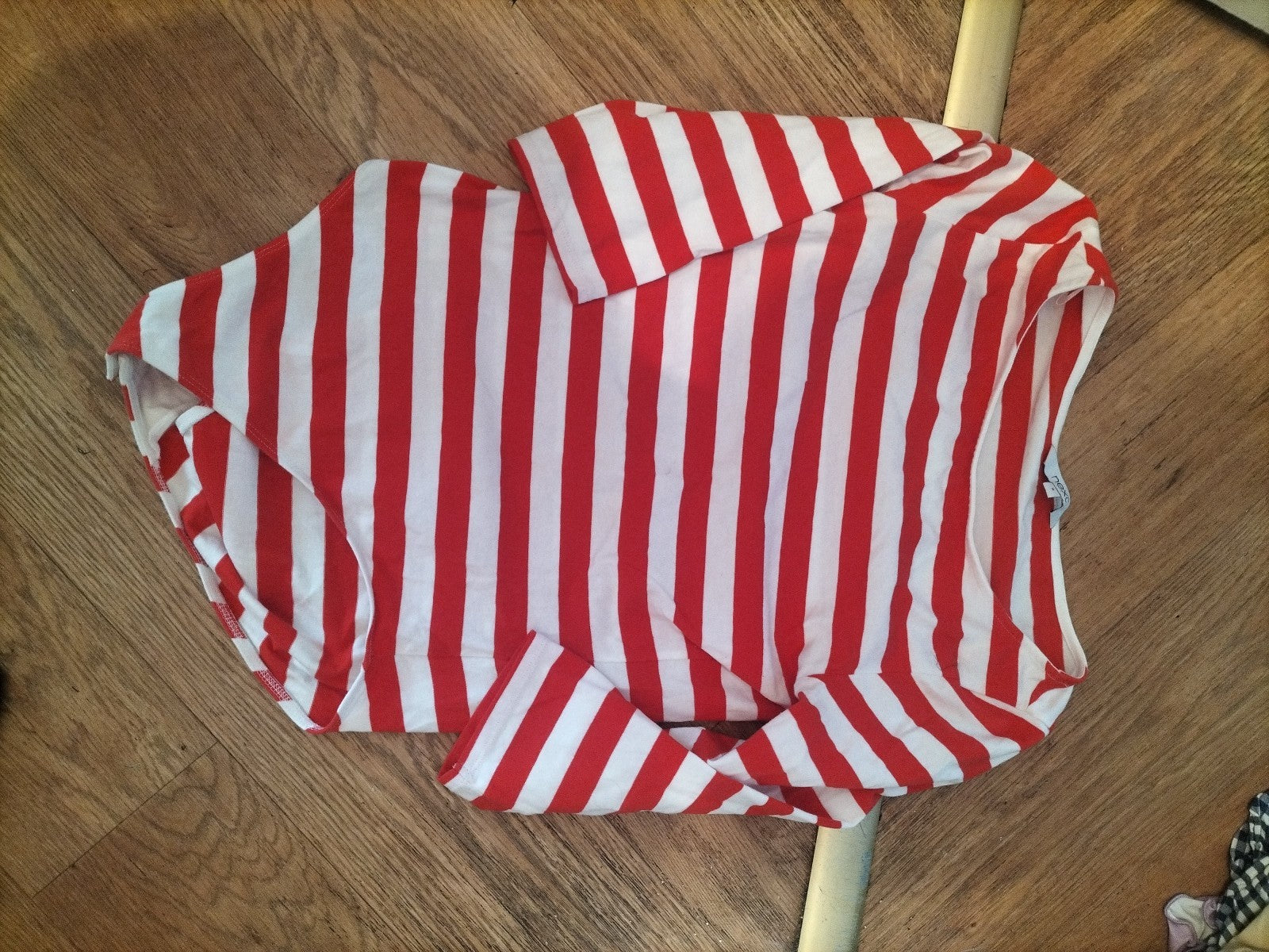 Next 6 Red And White Stripe Long Sleeve Bodysuit