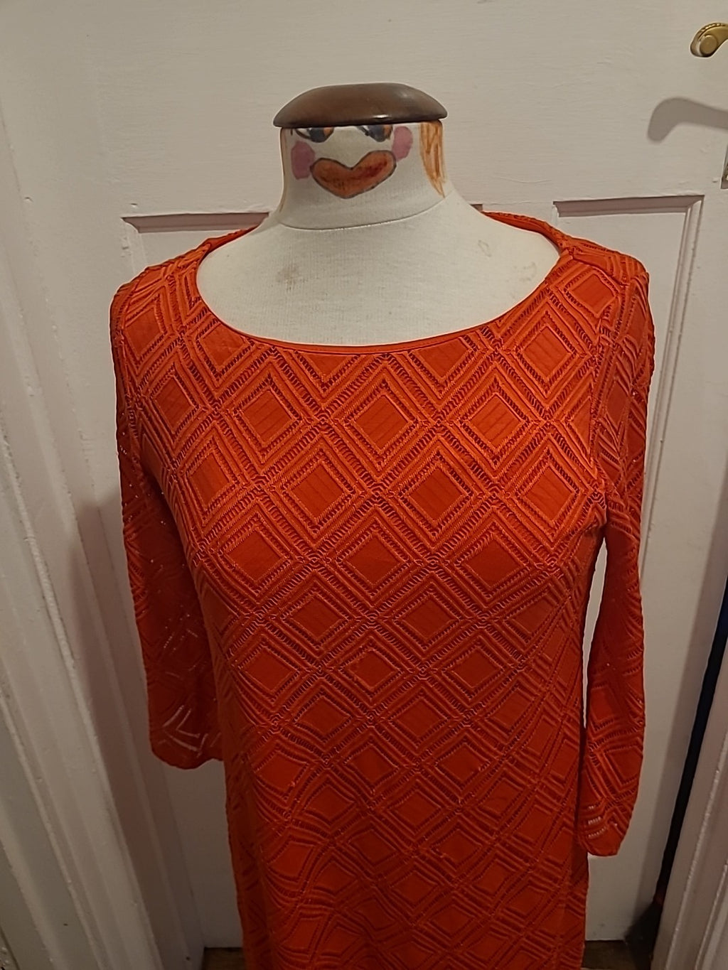 Ladies Principles Size 12 Orange Lined Short Sleeved Dress