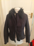 Ladies New Look Size 10 Black Faux Fur Full Zip Jacket