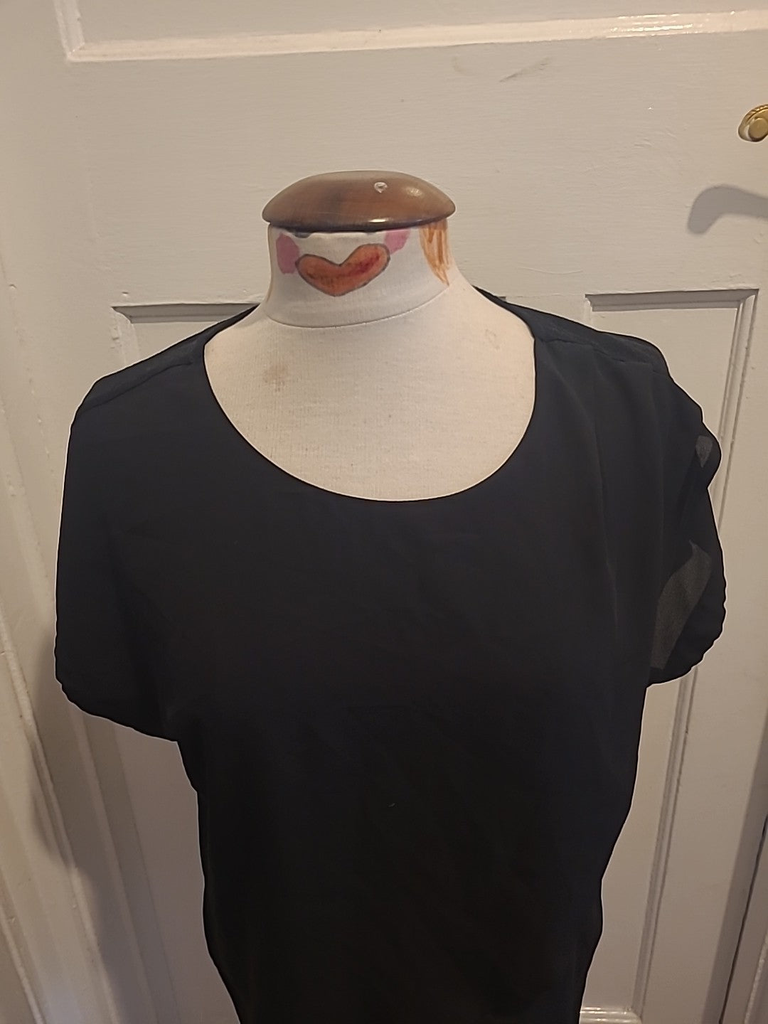 Ladies Select Size 16 Black Lined Short Sleeved Blouse