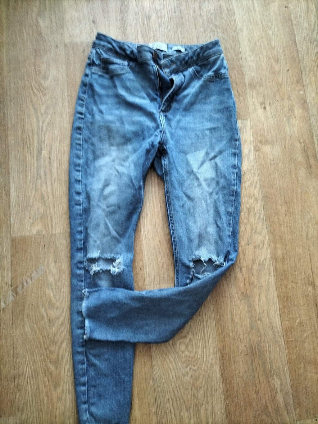Ladies New Look Size 10 Disco Ripped Jeans