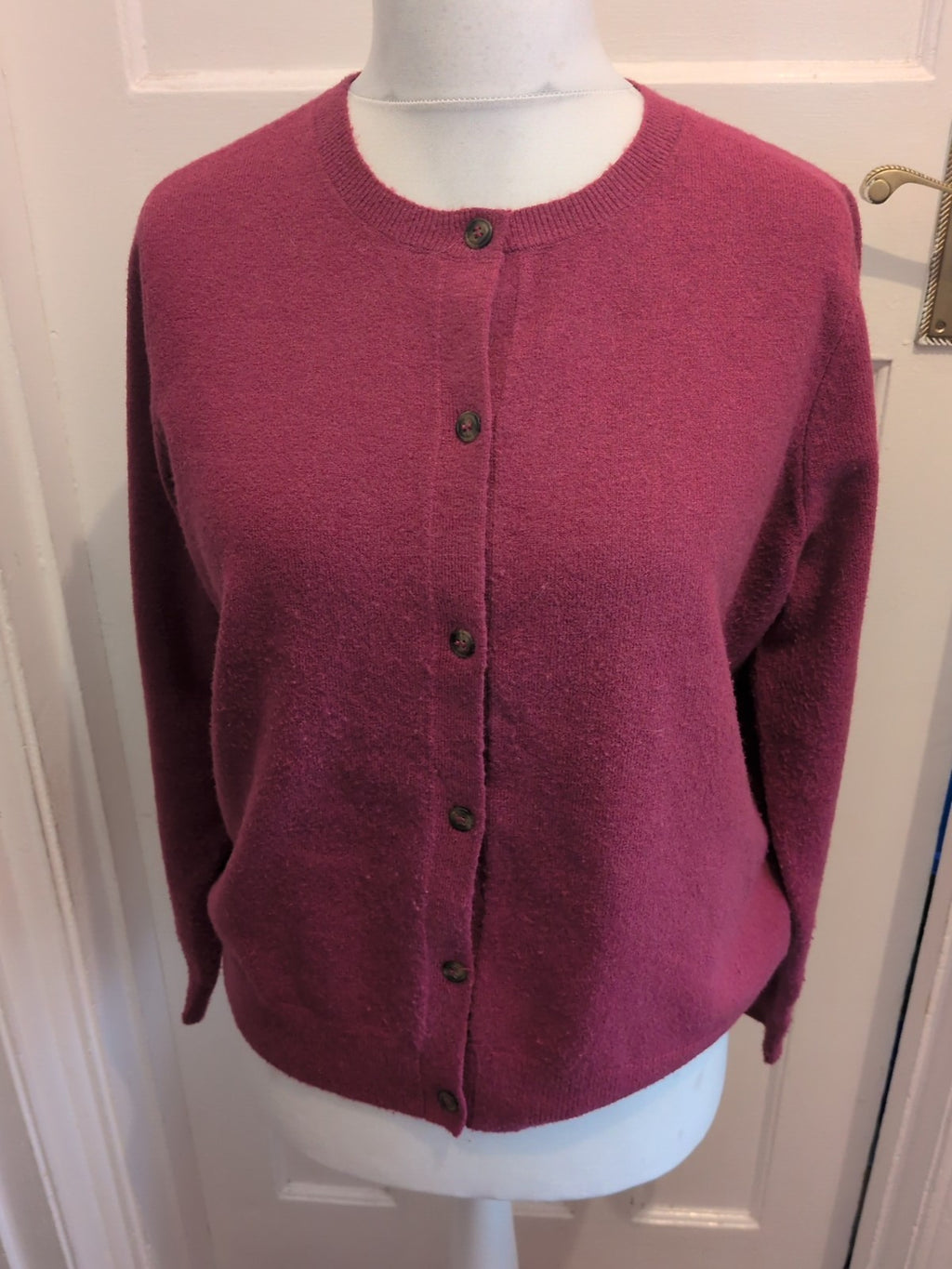 Tu Woman 16 Purple Round Neck Cardigan