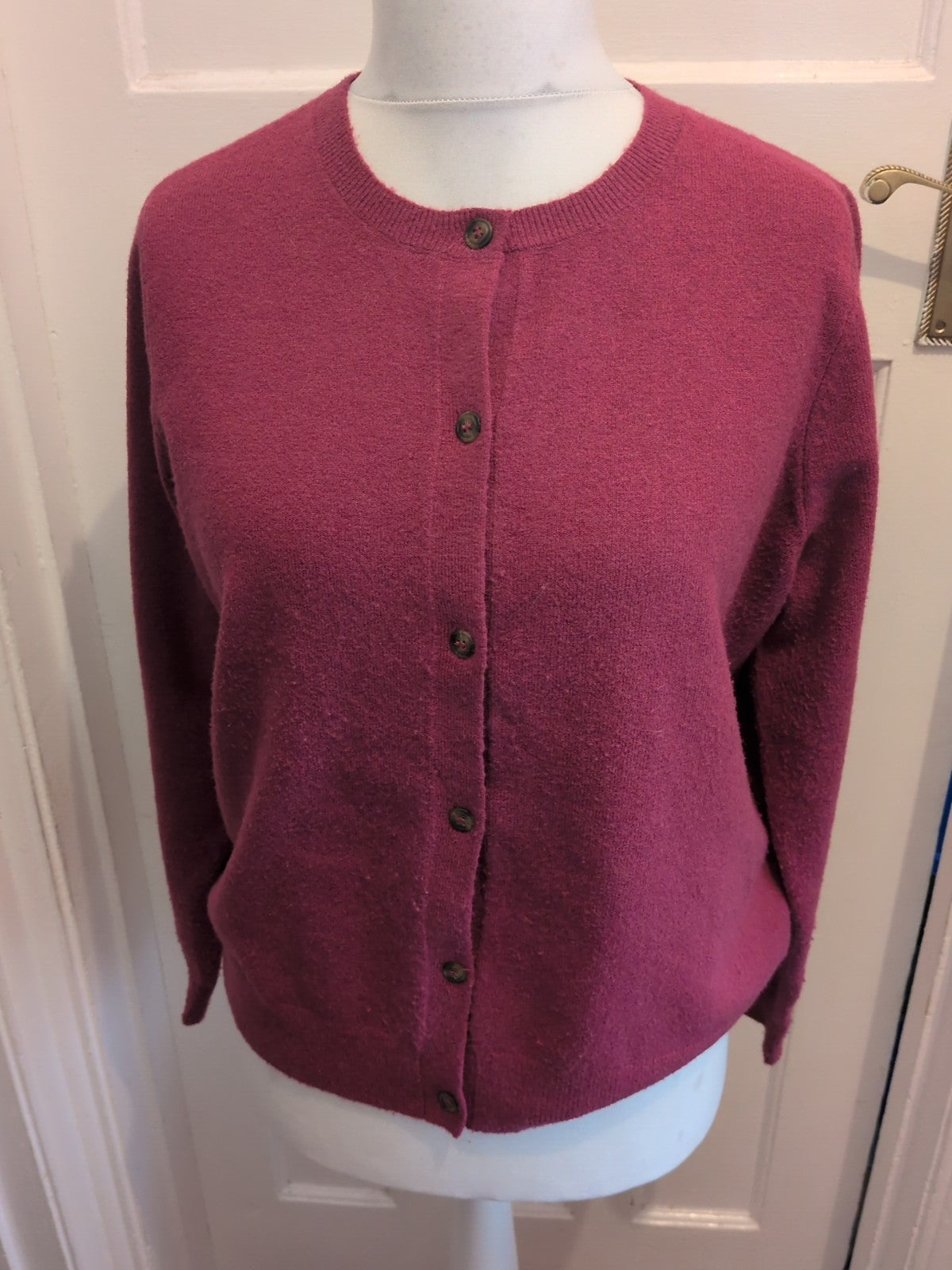 Tu Woman 16 Purple Round Neck Cardigan