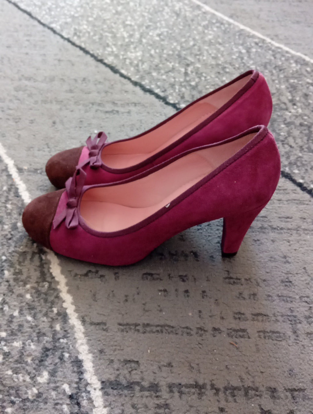Ladies Heeled Plum Shoes Size 37 Unisa FREE DELIVERY