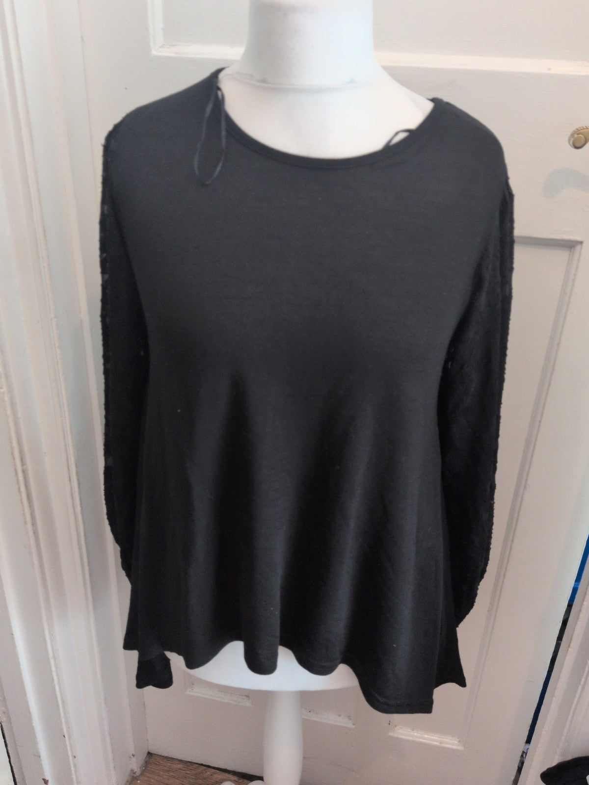 Blue Vanilla Medium Patterned Sleeve Blouse Longline