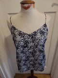 Ladies Next Size 8 Black/White Sleeveless Cami Top