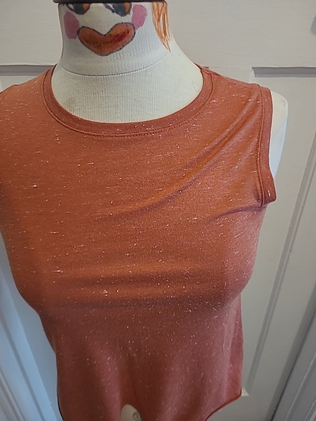 Ladies New Look Size 8 Burnt Orange Sleeveless Vest Top