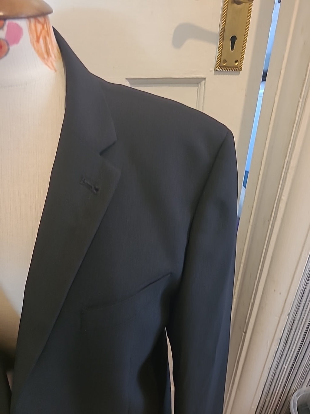 Mens George Size 40L Black Lined Padded Dinner Jacket